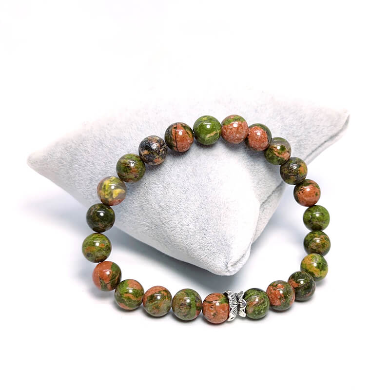 Unakite Stone Bracelet 8mm