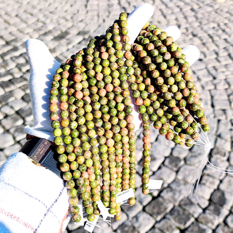 A Quality Unakite Stone Strand 8mm