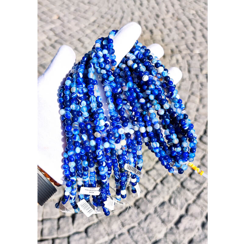 Blue Agate Gemstone Strand 6mm Blue Agate Gemstone Strand 6mm