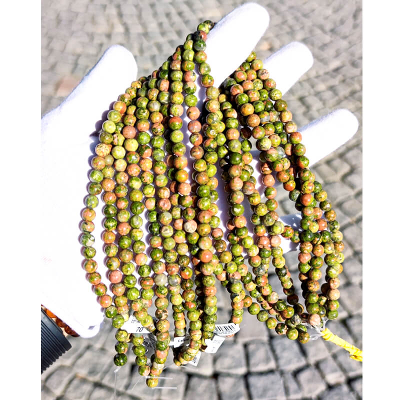 Unakite Bead Strand 6mm