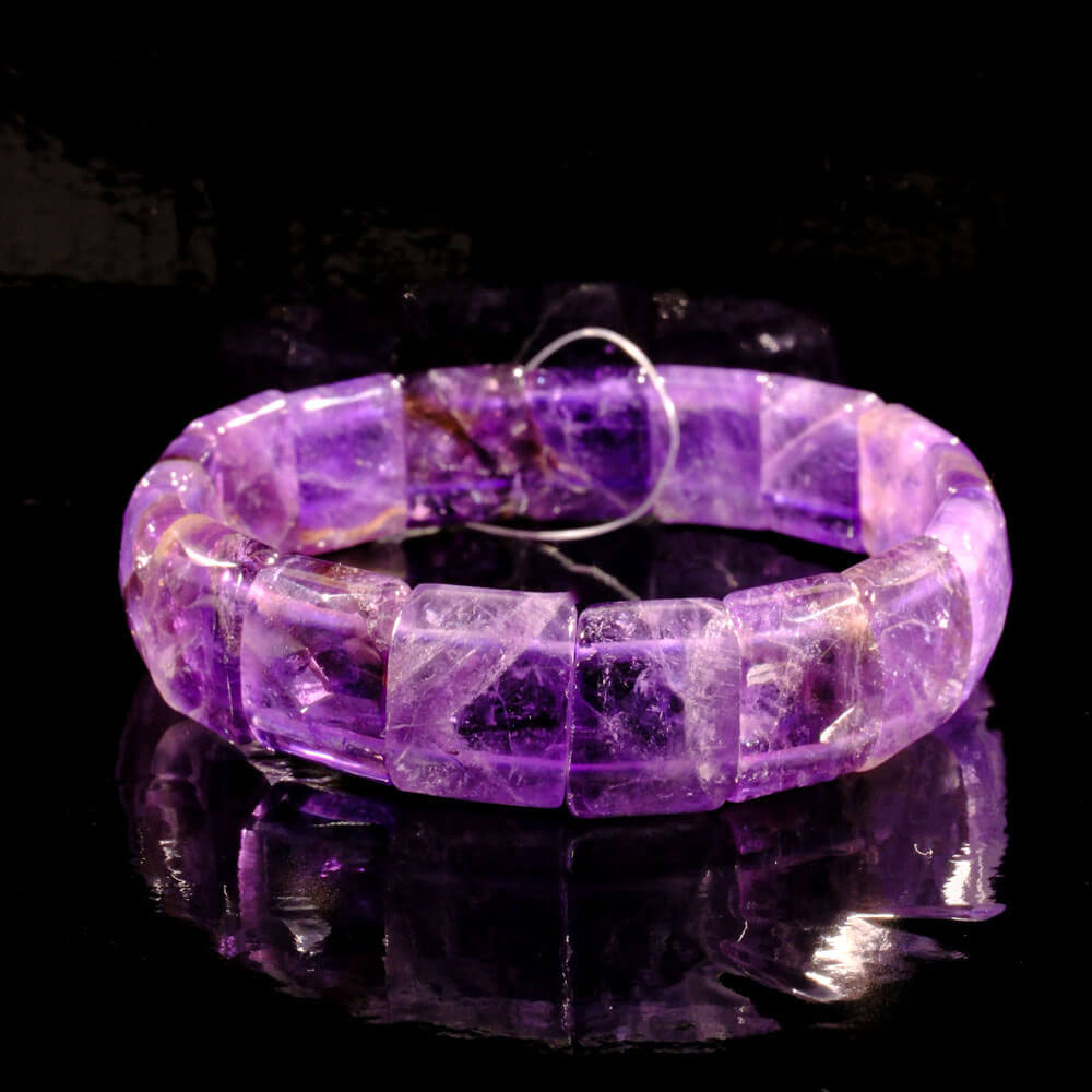 Amethyst Gemstone Faceted Bracelet Amethyst Gemstone Faceted Bracelet