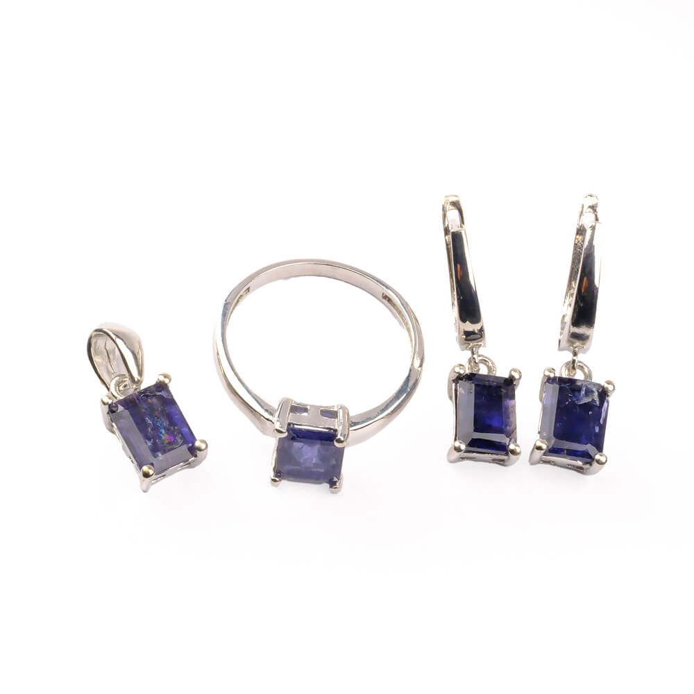 Sapphire Gemstone Silver Women Set 6 Sapphire Gemstone Silver Women Set 6