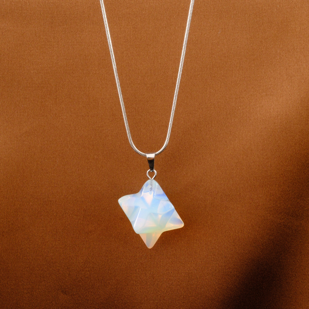 Calcite Gemstone Metal Necklace 118