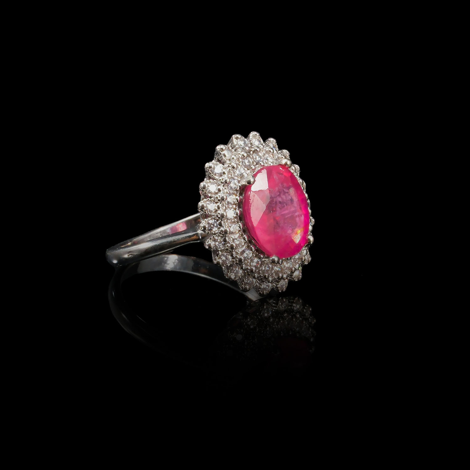 Ruby Natural Stone Silver Women Ring 4ct Ruby Natural Stone Silver Women Ring 4ct
