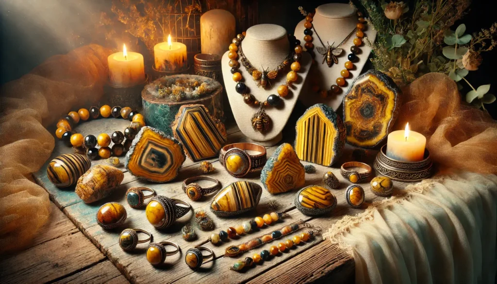 Bumblebee Jasper offers dynamic energy, promoting motivation, creativity, and self-esteem. This vibrant stone aligns with the sacral and solar plexus chakras, encouraging personal power, passion, and confidence. Often associated with Leo and Aries signs, Bumblebee Jasper supports ambition, courageous action, and transformative growth.