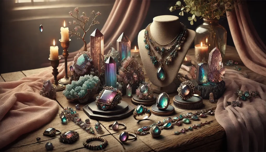 Mystic Topaz showcases a vibrant rainbow shimmer, offering benefits such as emotional balance, protection, and heightened intuition. This uniquely coated topaz aligns with the throat and solar plexus chakras, supporting self-expression, confidence, and positive transformation. Often associated with Scorpio and Sagittarius signs, Mystic Topaz can enhance personal power and spiritual awareness.