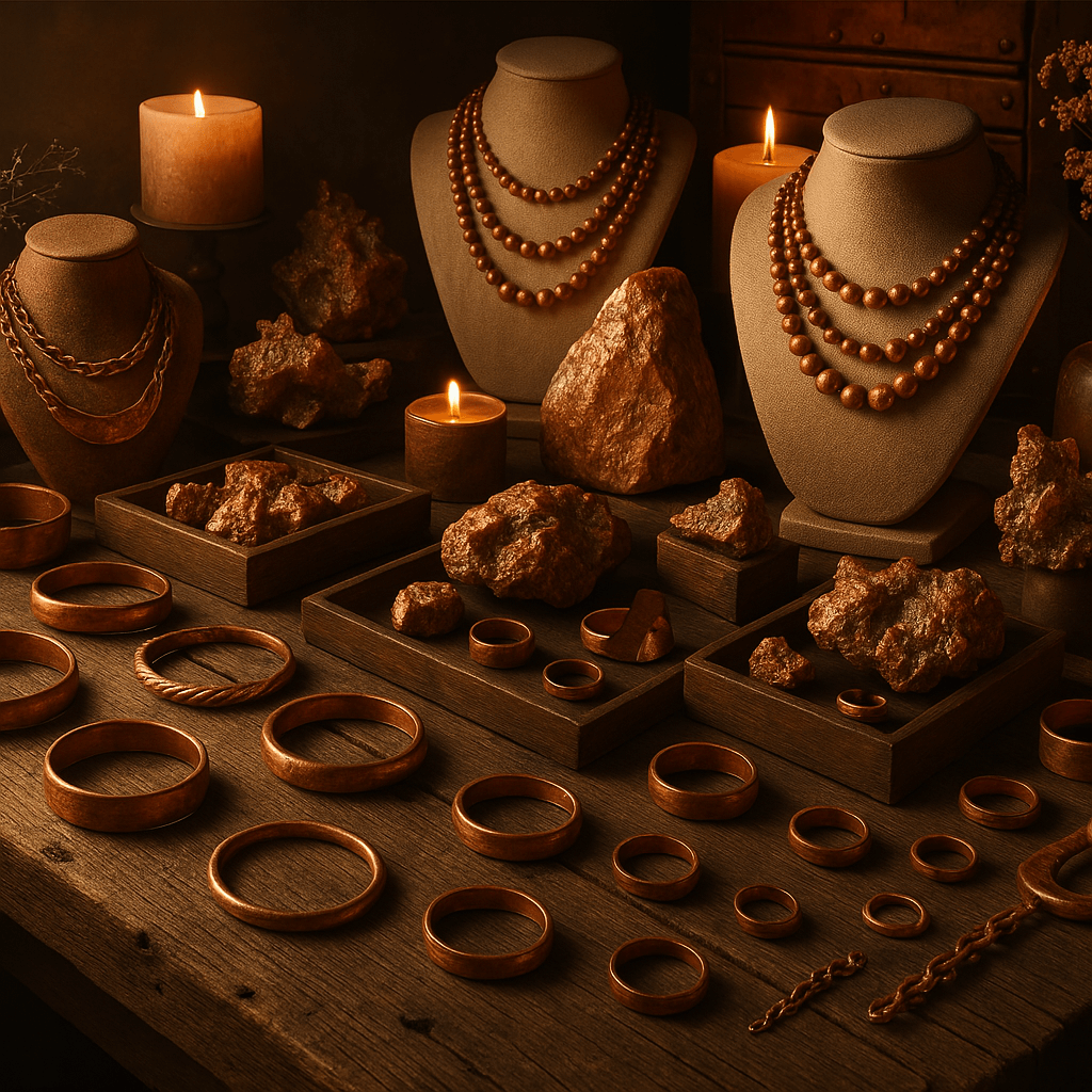 Copper offers powerful benefits, including energy flow enhancement, emotional balance, and grounding. This natural metal resonates with the root and sacral chakras, promoting vitality, creativity, and physical well-being. Highly valued in astrology, copper is especially beneficial for Taurus and Sagittarius signs, supporting balance, prosperity, and energetic harmony.