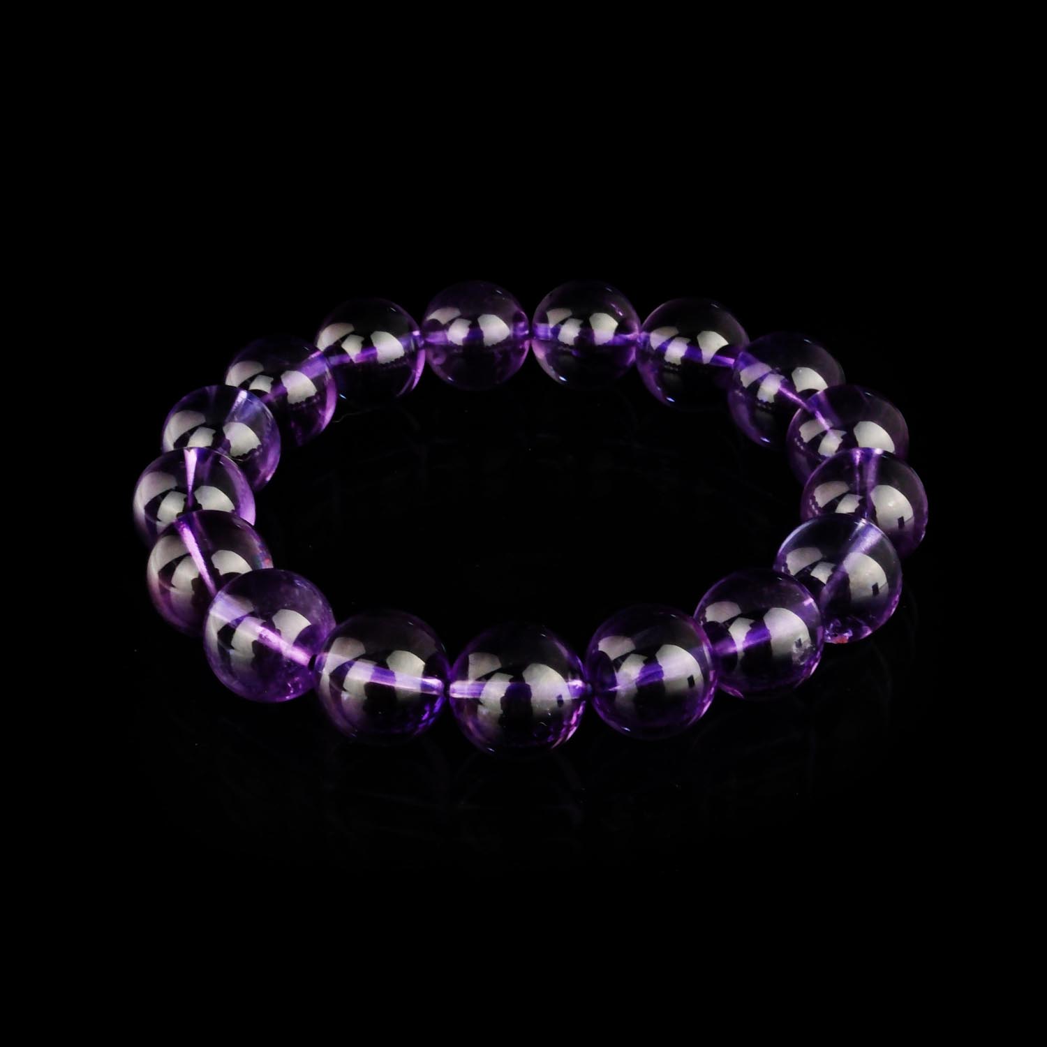 10a-plus-vip-ametist-bilerzik-iri-muncuqlar 10A+ VIP keyfiyyətli ametist qolbaq, iri 13-14mm tünd bənövşəyi muncuqlar ilə