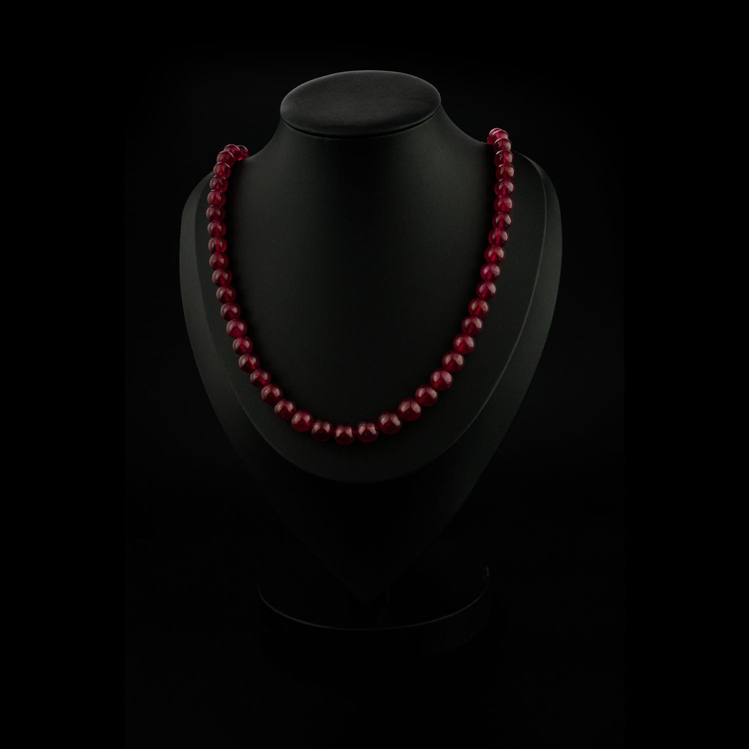 7a-plus-vip-rubin-halskette-graduiert 7A+ VIP Qualität Rubin Halskette mit graduierten Perlen (4.5-9.5mm)