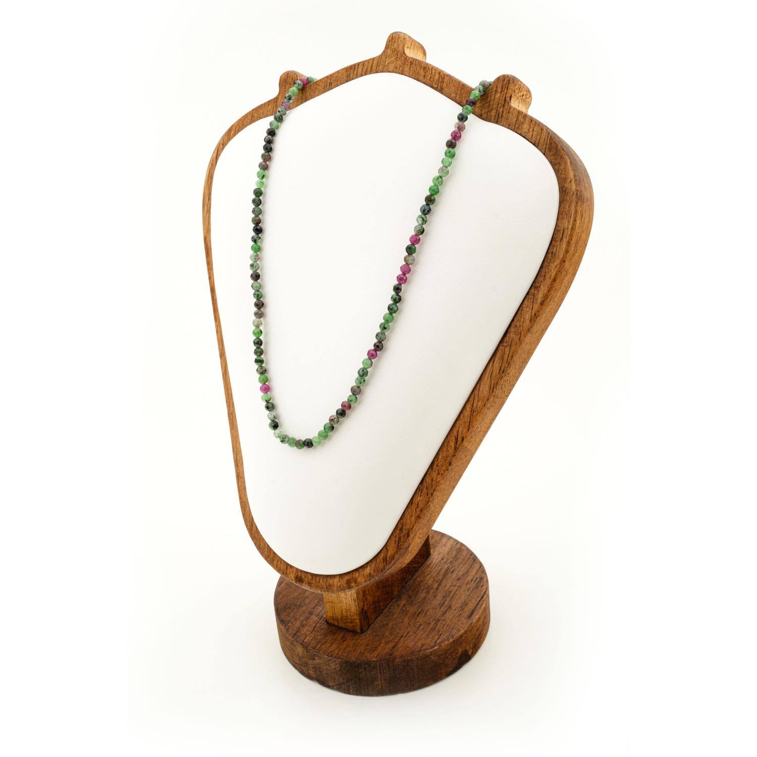 collar-anyolita-facetada-3mm-rubi-zoisita Collar de 3-4mm de Anyolita (Rubí en Zoisita) con cuentas facetadas