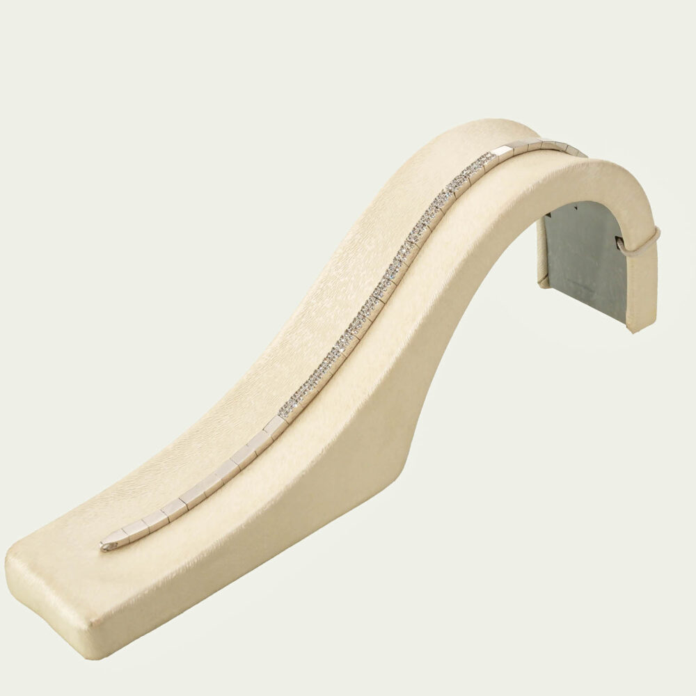 Juego completo de joyas estilo tenis en plata con collar, pulsera, anillo y pendientes de circonita