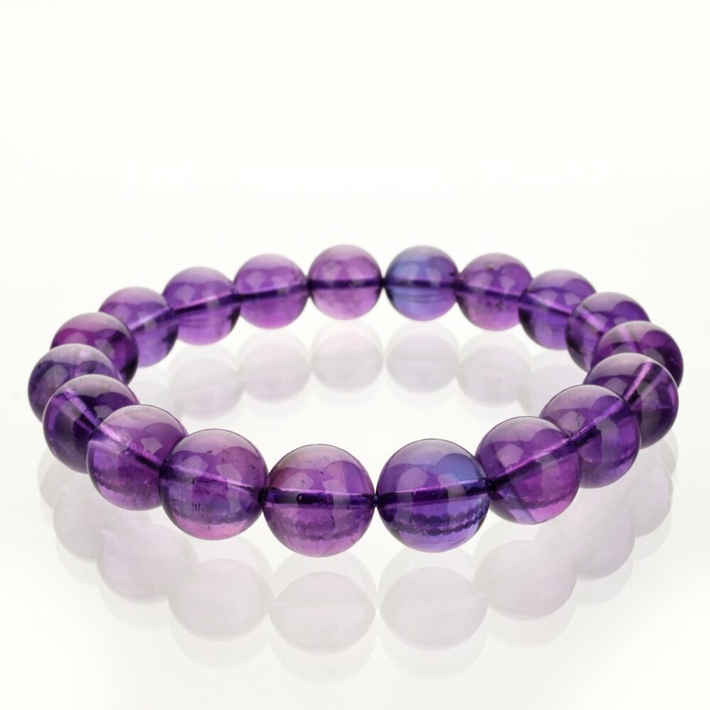 Pulsera de amatista calidad VIP 10A+ con cuentas de 10-11mm de color púrpura intenso