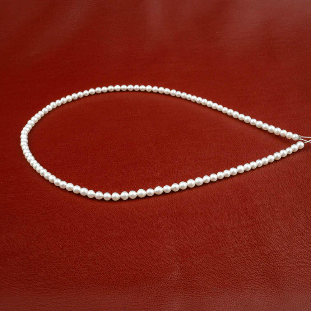 Hilo de cuentas de perlas naturales del océano blancas de 3-4mm